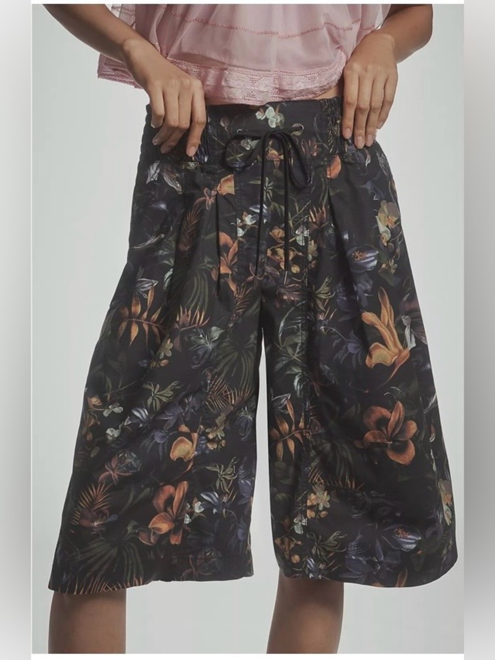 NWT Size XS - Anthropologie Ruched Poplin Gaucho Cotton Pants (NWT US$ 128)